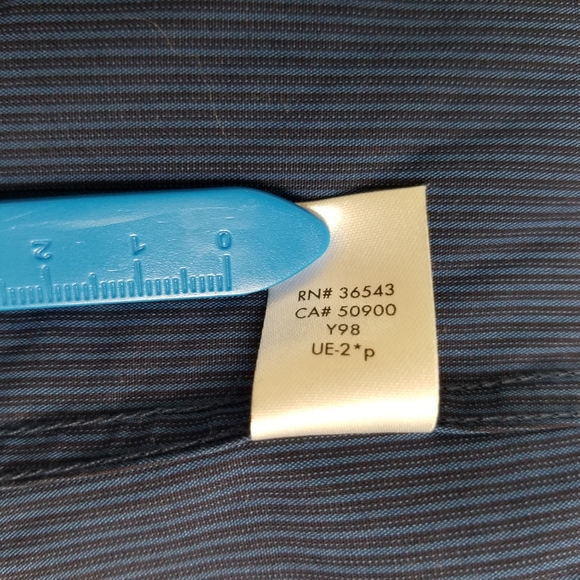 Calvin Klein Men Dress Shirt Button Cool Tech Non-Iron Blue Stripe Size S/P NWOT - Picture 6 of 10